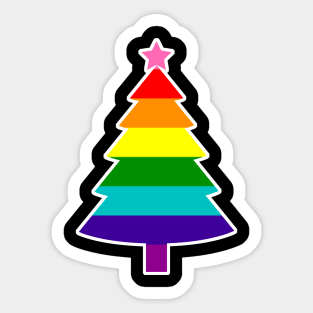 Christmas Tree LGBT Flag Gilbert Baker PRIDE Rainbow Sticker